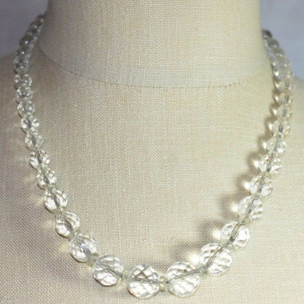 Sterling Silver .925 Clear Cut Crystal Beaded